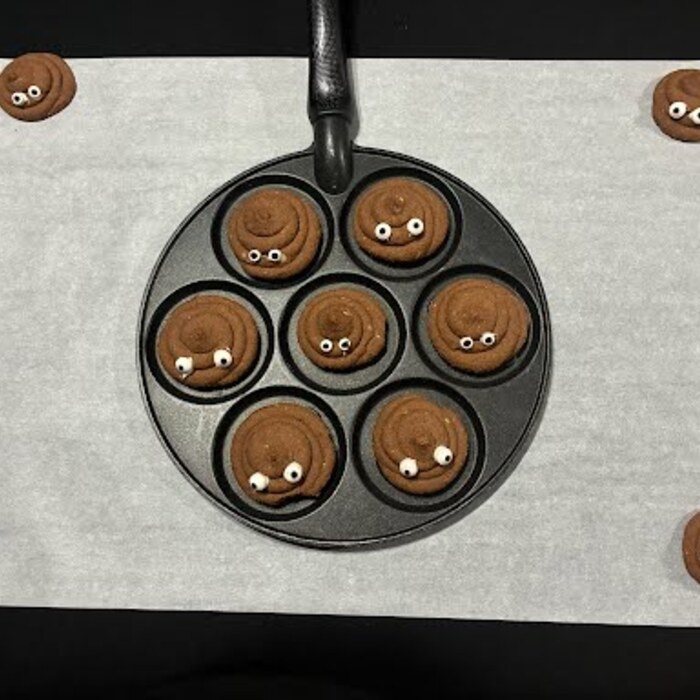 Dumpty's Poop Cookies fresh in the baking pan